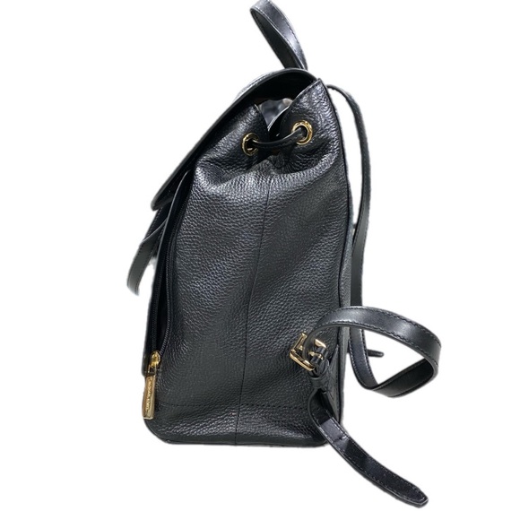 Michael Kors Black Leather Backpack Ginger Pebbled Commute - Picture 5 of 12